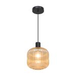 D'Lite Suspension Luminaire Leffinge Ambre Verre | Convient Pour 1x E27