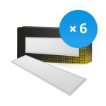 Lot 6x Bright Choice Dalle LED Backlit 36W 3240lm - 840 Blanc Froid | 120x30cm - UGR <22