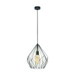 Eglo Suspension Luminaire Carlton Échantillon Noir | IP20 - Convient pour 1x E27 
