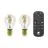 Pack duo Eglo LED E27 Poire Ambre Filament 7W 806lm - 822-865 Accordable Blanc | Remplacement 60W