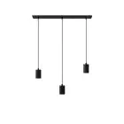 Calex Retro Suspension Luminaire Cordset Rectangulaire Métal Noir  |incl. câble 2 Mètre - Convient pour 3xE27