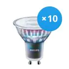 Lot 10x Philips MASTER LED Spot ExpertColor GU10 PAR16 3.9W 280lm 25D - 930 Blanc Chaud | Meilleur rendu des couleurs - Dimmable - Équivalent 35W