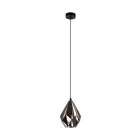 Eglo Suspension Luminaire Carlton 1 Noir, Cuivre | Convient pour E27